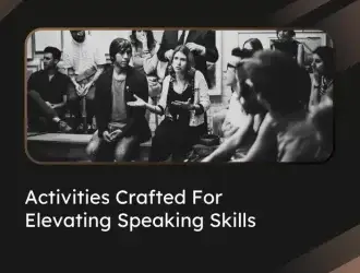 Group engaging in speaking skills activity
