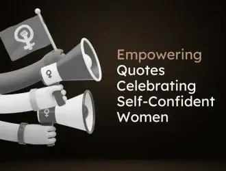 Megaphones promoting women's empowerment quotes