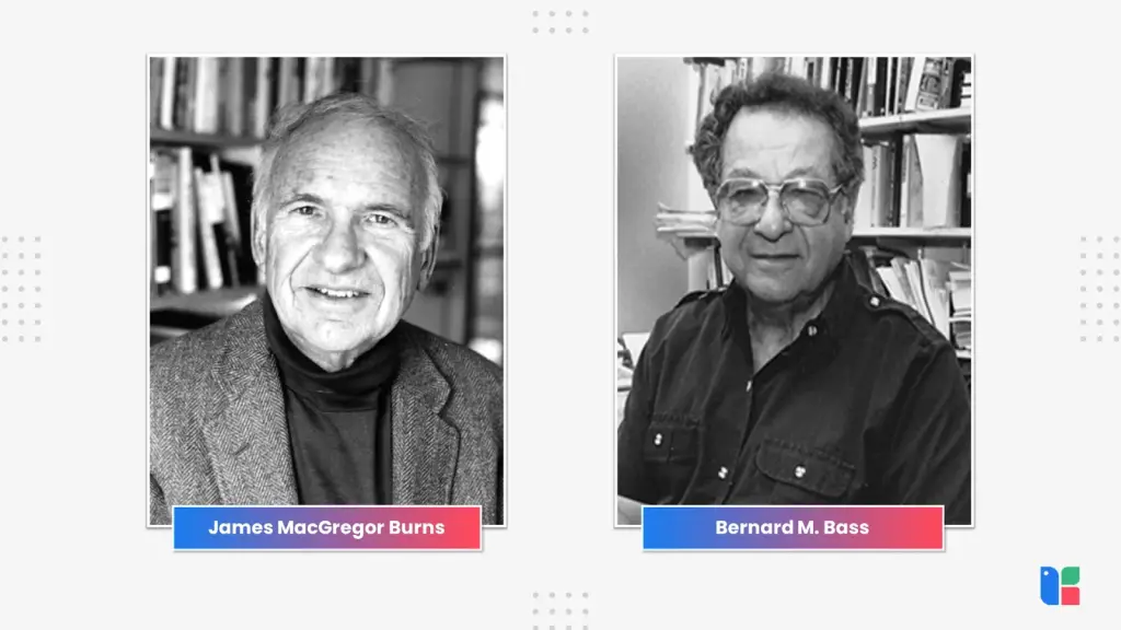 Portraits of James MacGregor Burns and Bernard M. Bass