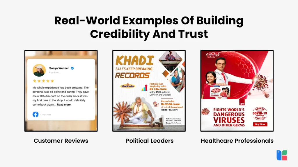 Examples of credibility and trust building
