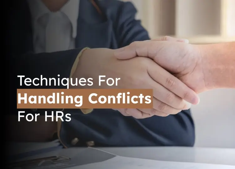 HR professionals shaking hands over conflict resolution