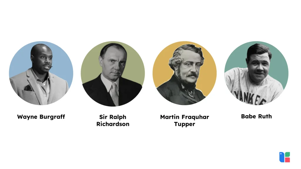 Iconic Historical Figures Four historical figures in circular portraits