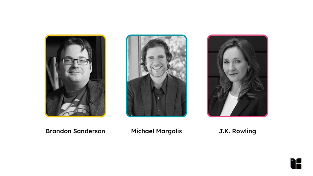 Authors Brandon Sanderson, Michael Margolis, J.K. Rowling