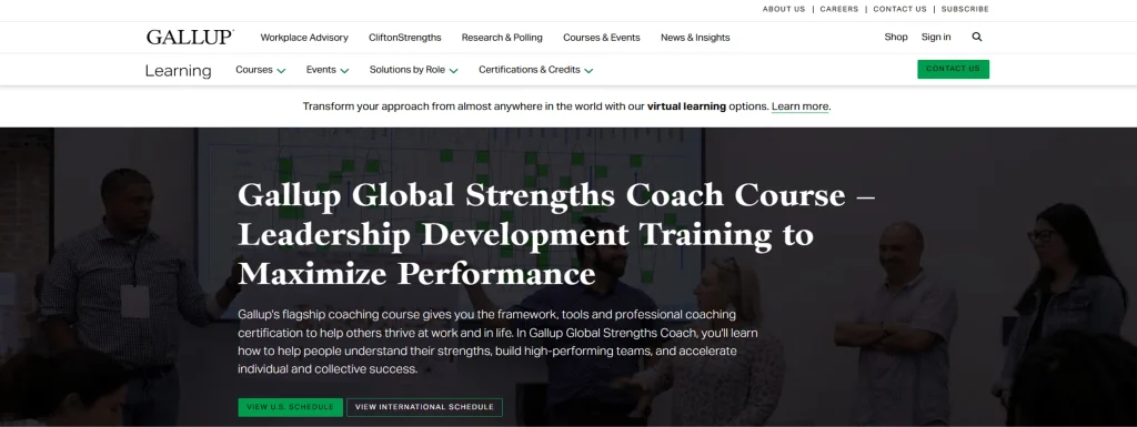 Maximize Leadership Potential Gallup leadership training course overview
