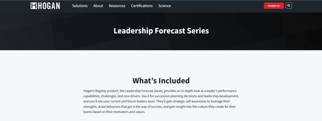 Enhance Leadership Insights Leadership Forecast Series by Hogan