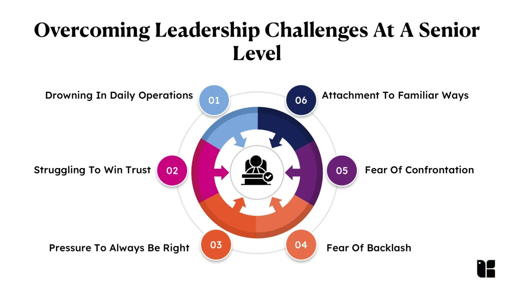 Leadership challenges infographic for senior executives