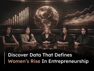 Women leaders discussing entrepreneurship data