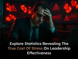 Stressed leader analyzing performance statistics