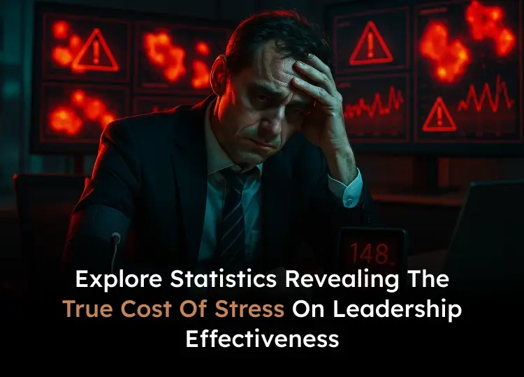 Stressed leader analyzing performance statistics