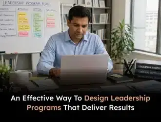 Man designing leadership programs at desk