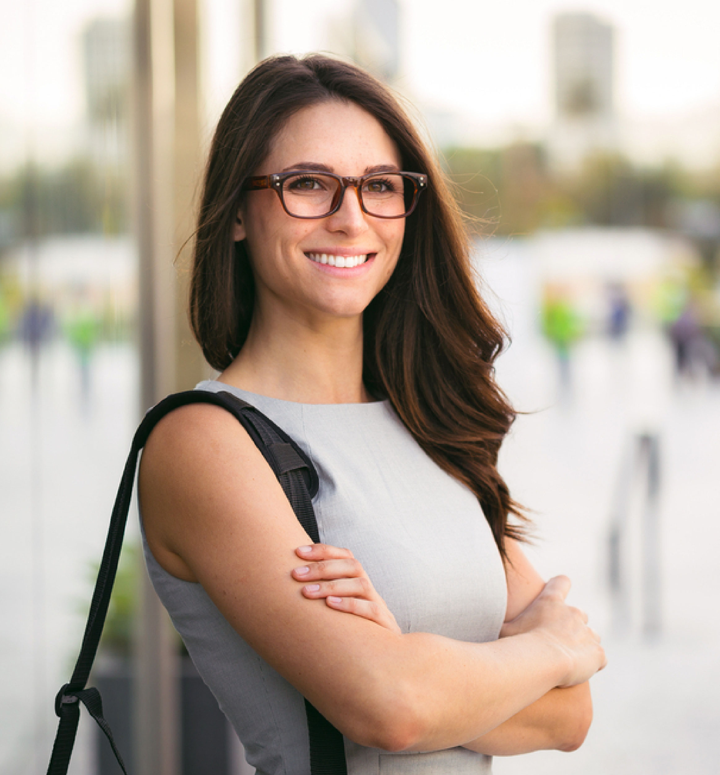 Smiling professional woman in glasses