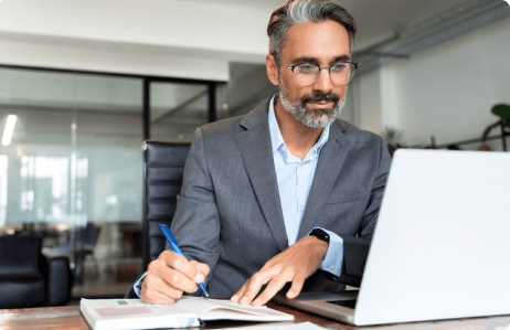 Professional man engaged in leadership training