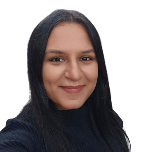 Smiling professional woman with dark hair