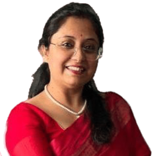 Smiling woman in traditional attire promoting leadership