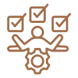 Icon of leadership multitasking with checklists
